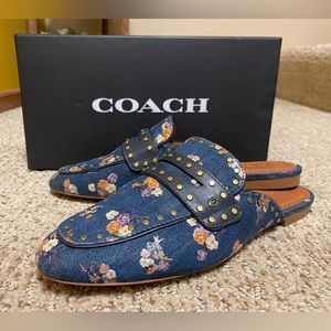 Coach Faye Mules in Denim Floral size 7